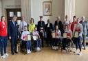 The Olympic and Paralympic reception at County Hall.

Front Row: Chris Ryan, Jonathan Coggan, Grace Harvey, Jess Stretton, Louise Fiddes.
Back Row: Verity Naylor (Deputy Chef de Mission Tokyo 2020) Dave Clarke, Richard Roberts (County Council Leader),