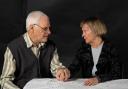 Jim Markey as André and Suzie Major as Madeleine in The Height of the Storm at the Barn Theatre.