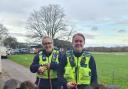 PCSOs Jo Woods and Sam Griffin with therapy ponies Arthur and Romeo