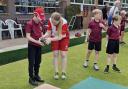Welwyn & District Bowls Club entertained pupils from Welwyn St Mary's. Picture:W&DBC