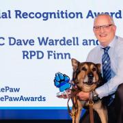 PC Wardell and RPD Finn - Winners of the Thin Blue Paw Special Recognition Award (2022) at Knebworth House