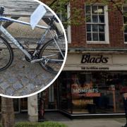 The suspect's bike and mobile phone were found in a pub after the theft