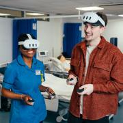 Dr Alex George recently visited nursing students at the University to learn about healthcare training in the metaverse