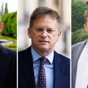 (L-R) Andrew Lewin, Grant Shapps and John Munro are all standing in Welwyn Hatfield.