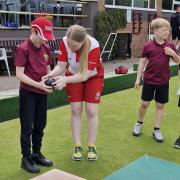 Welwyn & District Bowls Club entertained pupils from Welwyn St Mary's. Picture:W&DBC