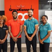 Interns for the 2024 GK Birthright programme, L-R: Madison Thomas (USA), Tariq Brown (UK), Romari Smith (Canada) and Lauren Walcott (USA)