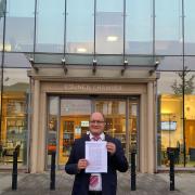 Cllr Siewniak outside the council chamber