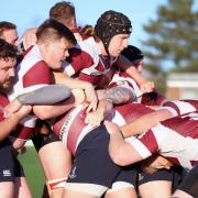 Tom Emery (scrum cap) scored for Welwyn at Hackney. Picture: PETER SHORT