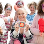 Kellie Bright (centre) who is the patron of the Solving Kids’ Cancer charity