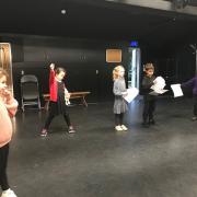 Owlets rehearsing at the Barn Theatre in Welwyn Garden City