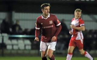 Brandon Adams scored the only goal for Potters Bar Town at Carshalton. Picture: PETER SHORT