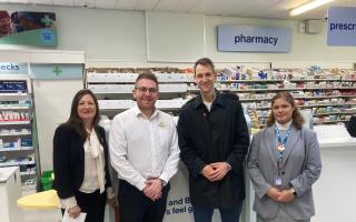 Andrew Lewin MP at Boots visit