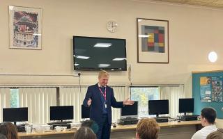 Sir Oliver Dowden MP speaking at Dame Alice Owen's School for UK Parliament Week